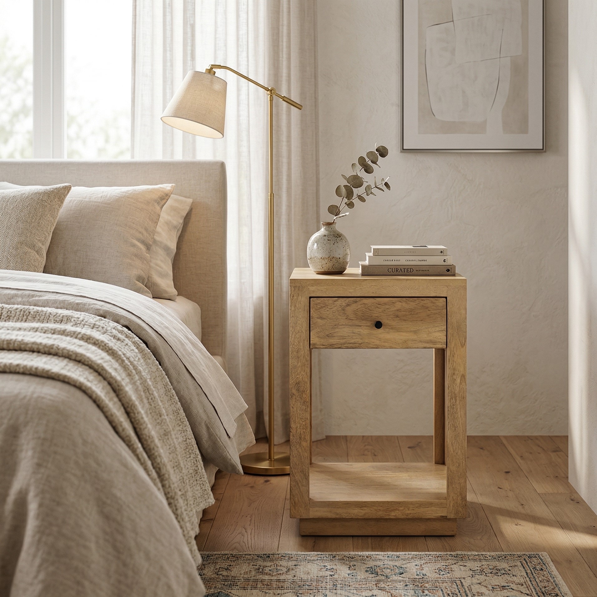 Nimrana mango wood bedside table - Image 3
