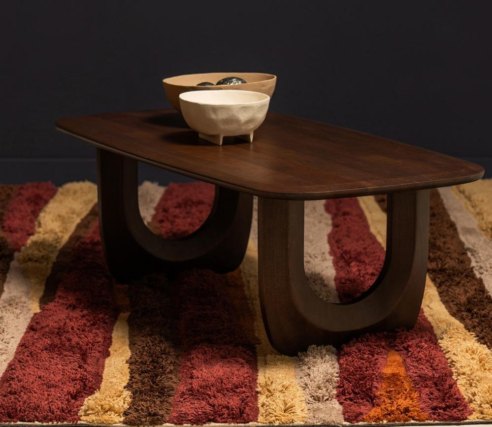 Albert Premium Mango Wood Organic Coffee Table (Walnut Finish) - Image 2