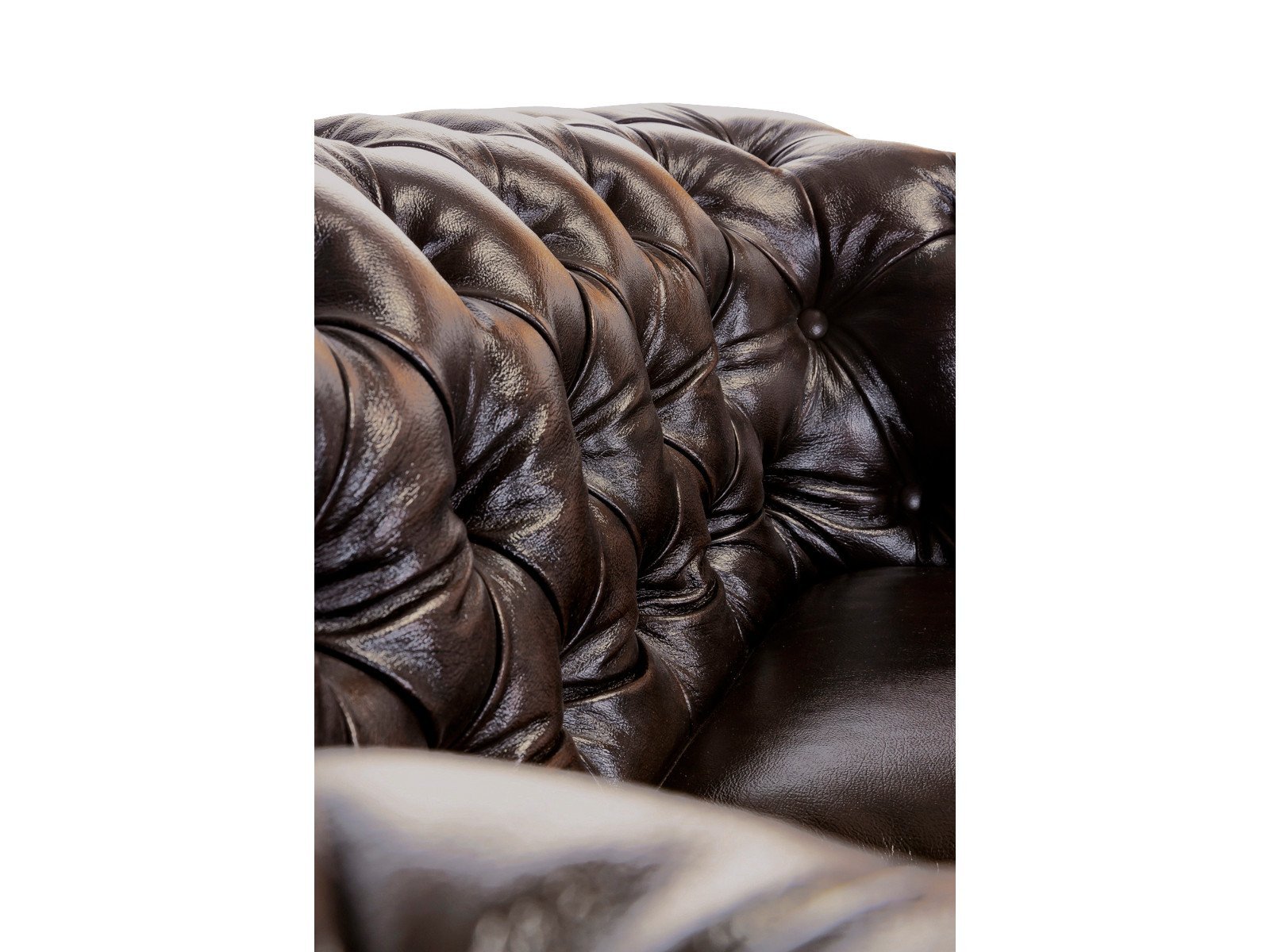 Chesterfield 3 Seater Leather Sofa #02 - Image 3