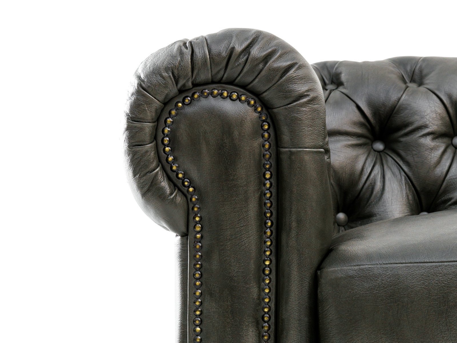 Chesterfield 3 Seater Leather Sofa - Image 2