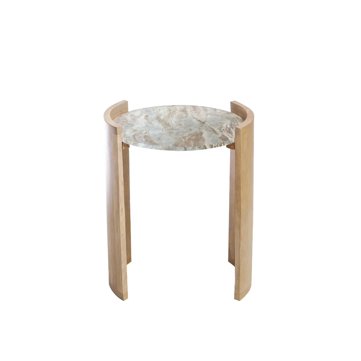 Liliana mango wood and marble side table - Image 3