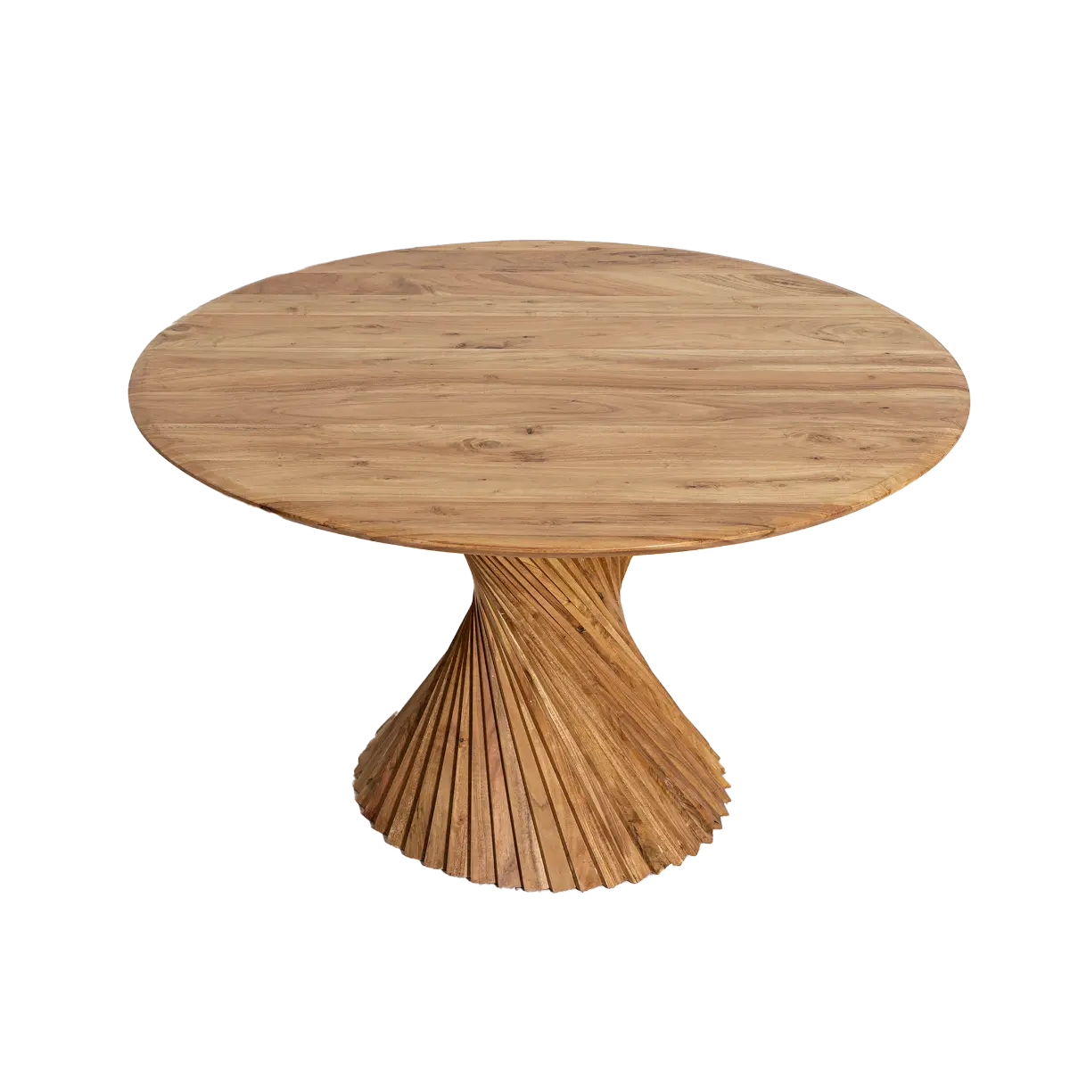Newlane round acacia wood dining table - Image 3