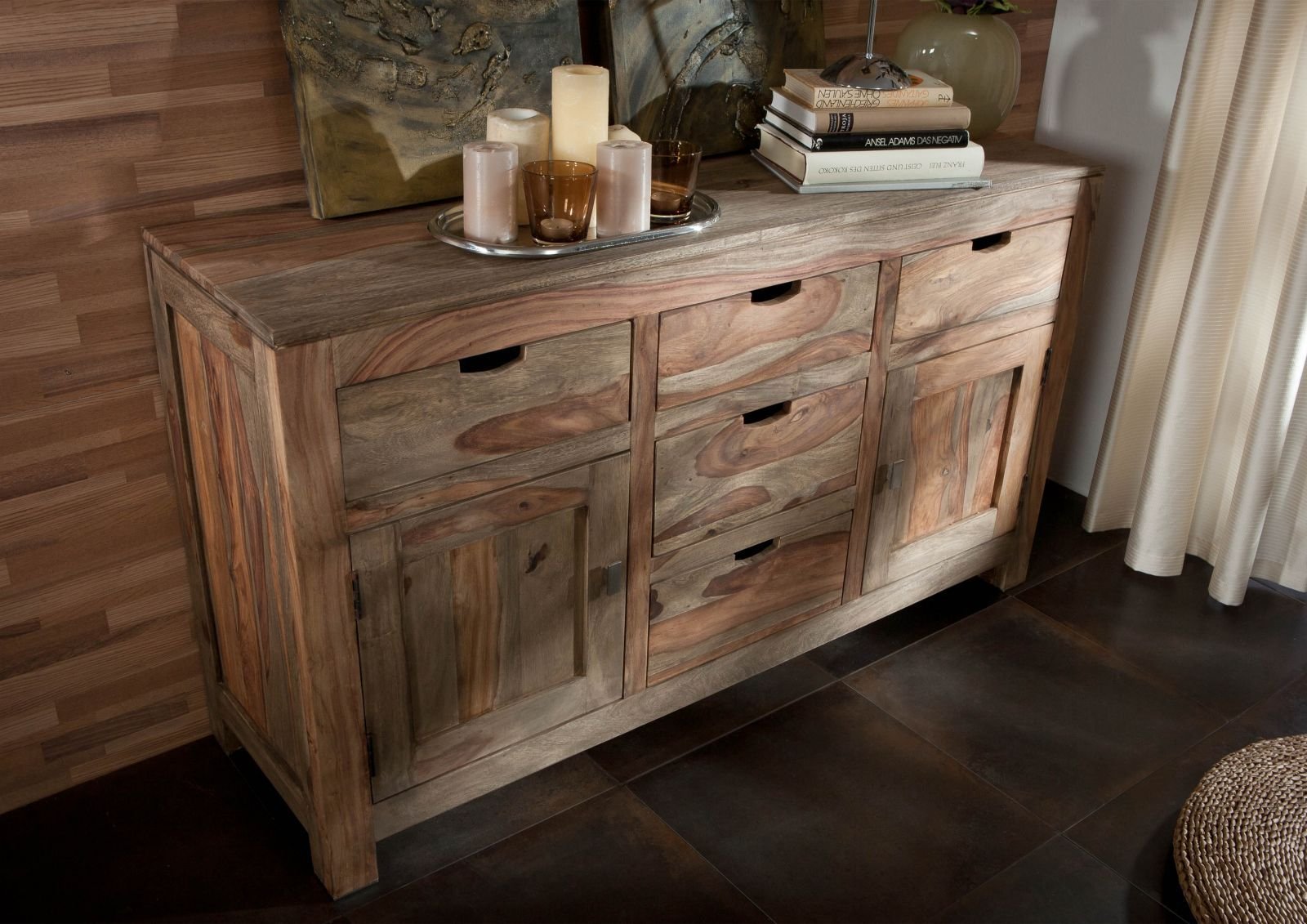Grayse Solid Sheesham Wood Sideboard - Image 4
