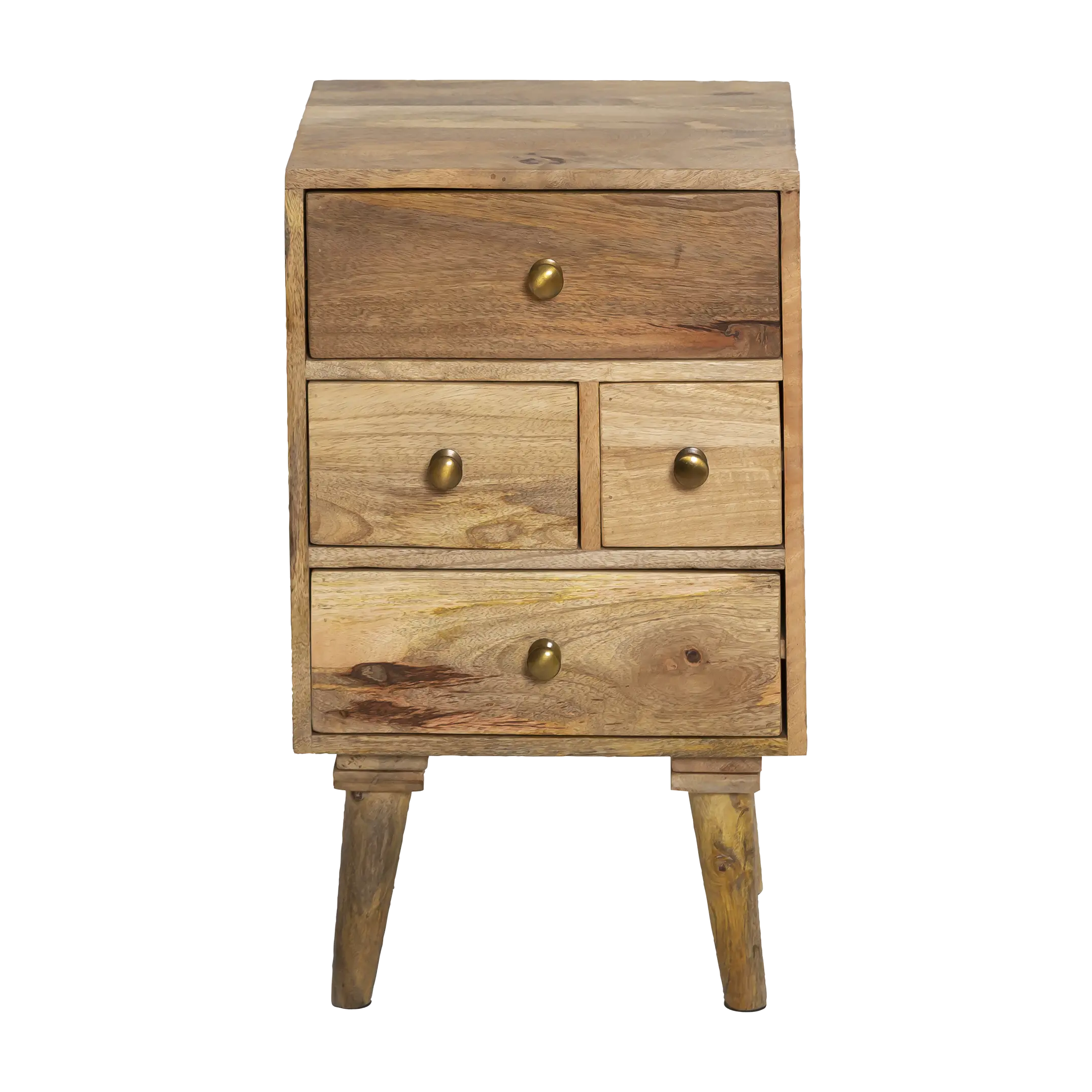 Java Mango Wood Bedside Table with 4 Drawers - Image 3