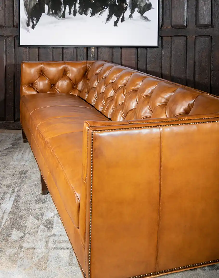 Chesterfield Riccon Leather Sofa - Image 3