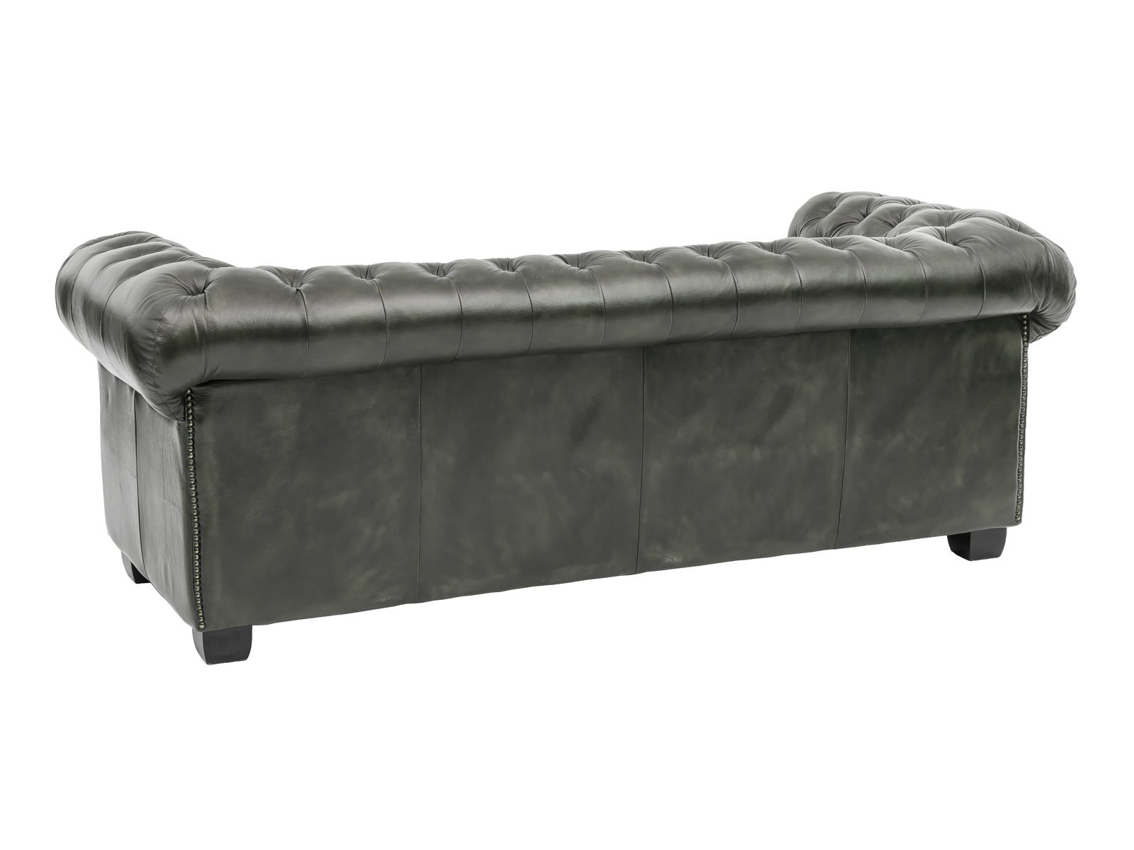 Chesterfield 3 Seater Leather Sofa - Image 4