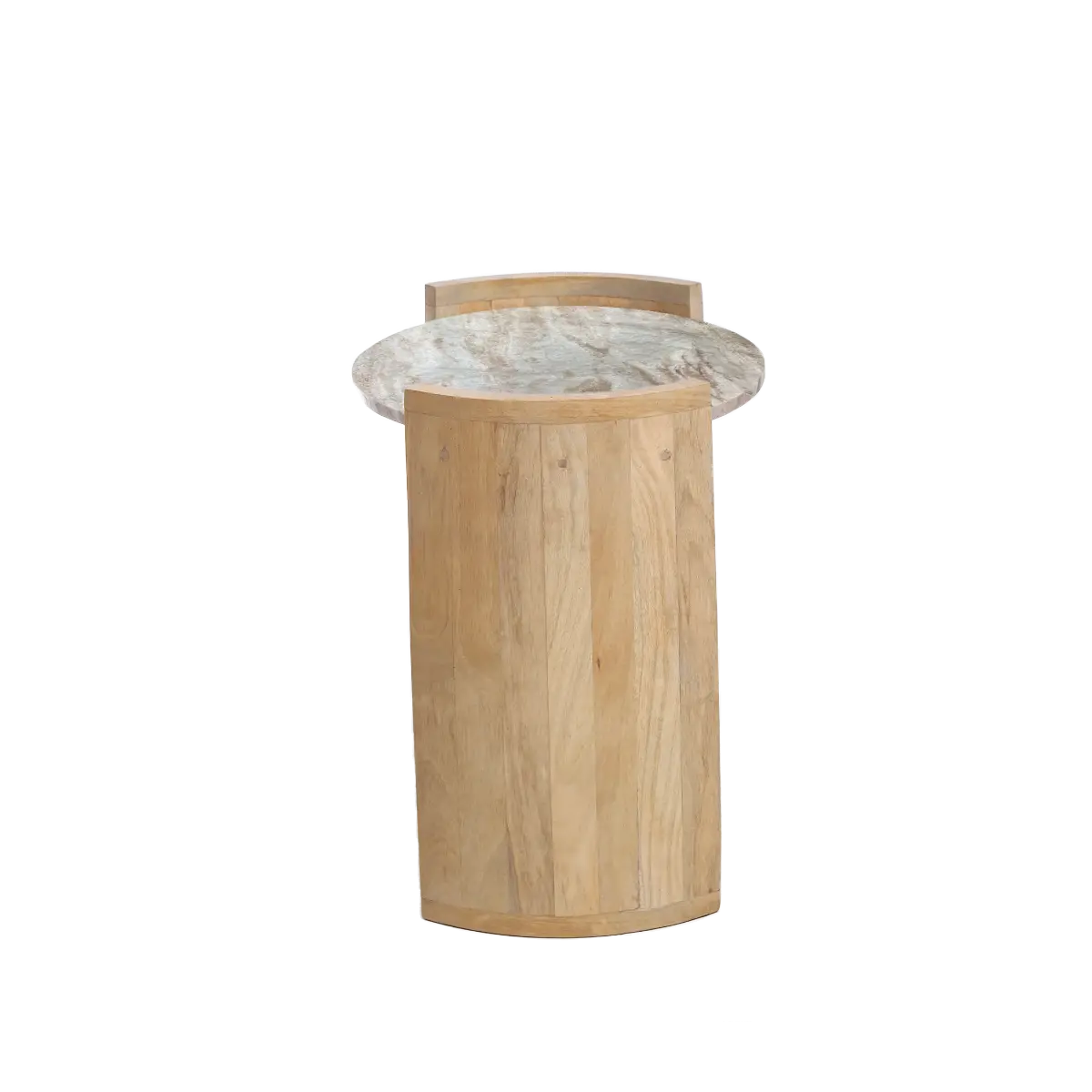 Liliana mango wood and marble side table - Image 4