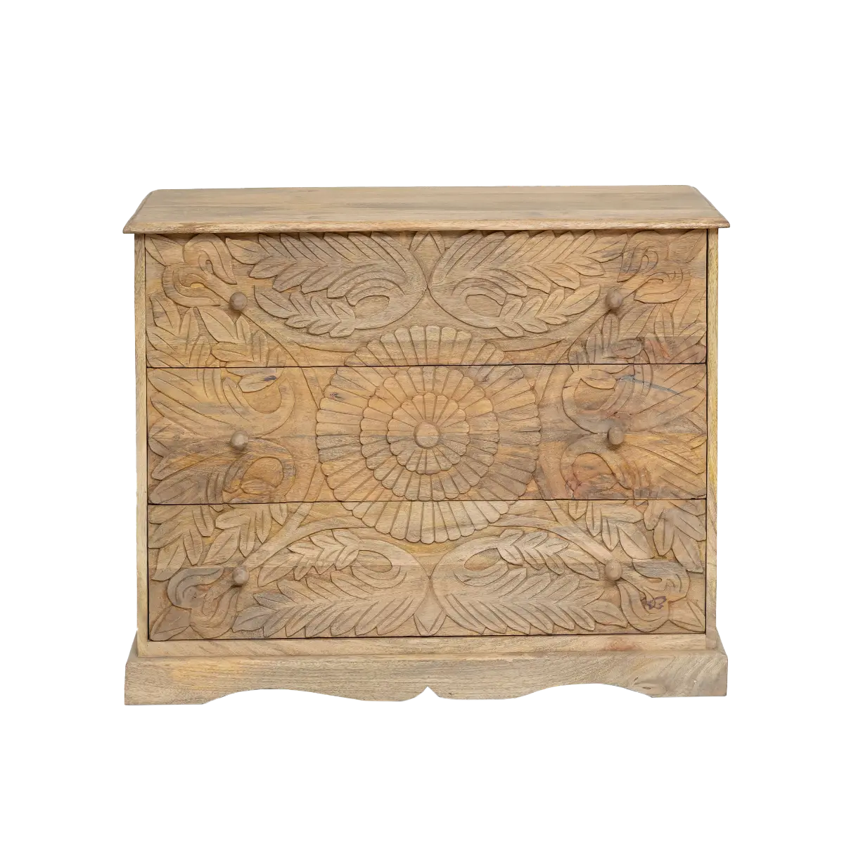 Advanie carved mango wood chest of drawers - Image 4
