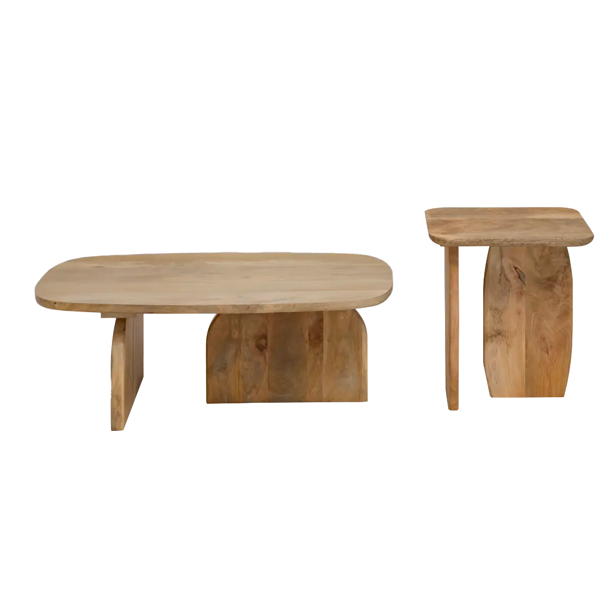 Set of 2 Jerry mango wood coffee tables - Image 4