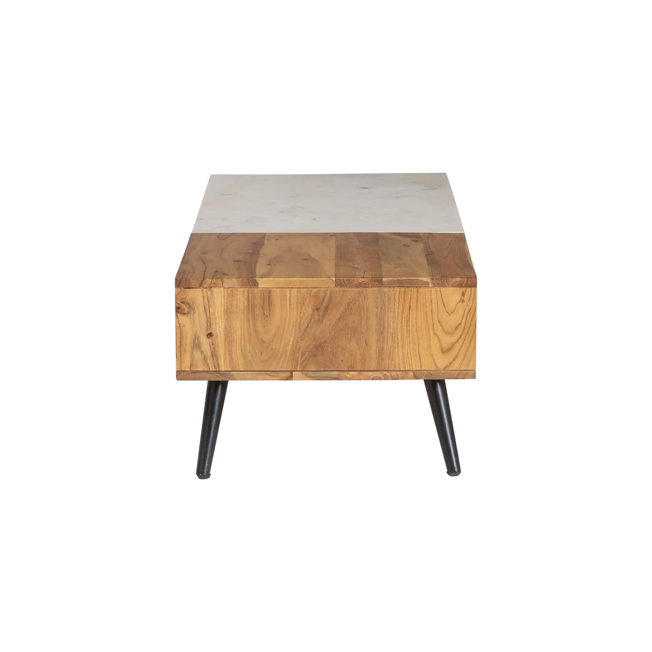 Trisha coffee table in acacia wood and marble - Image 4