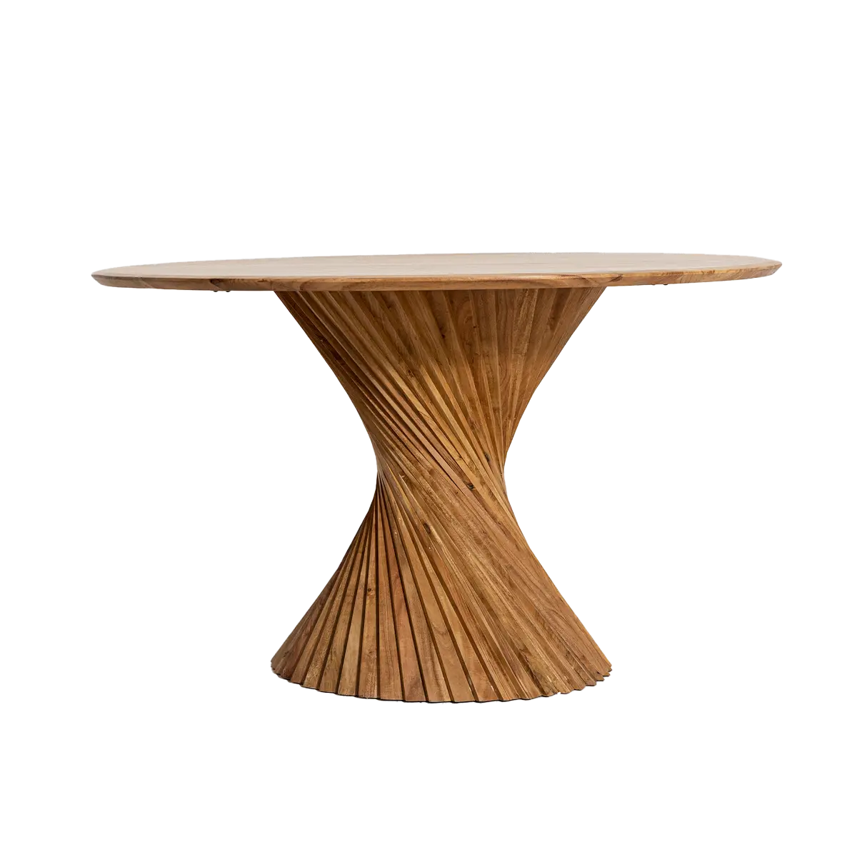 Newlane round acacia wood dining table - Image 4
