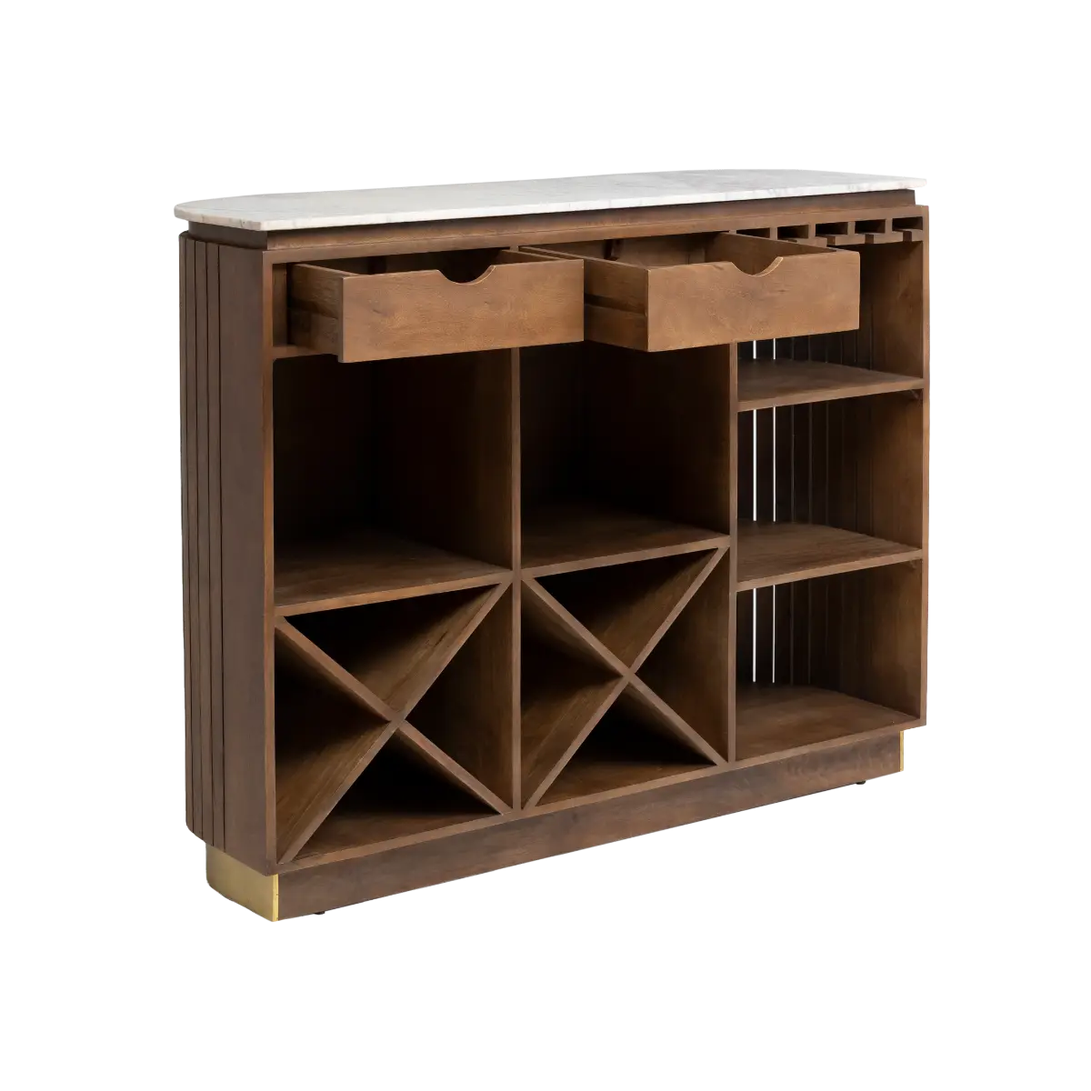 Mango wood and liena white marble bar - Image 4