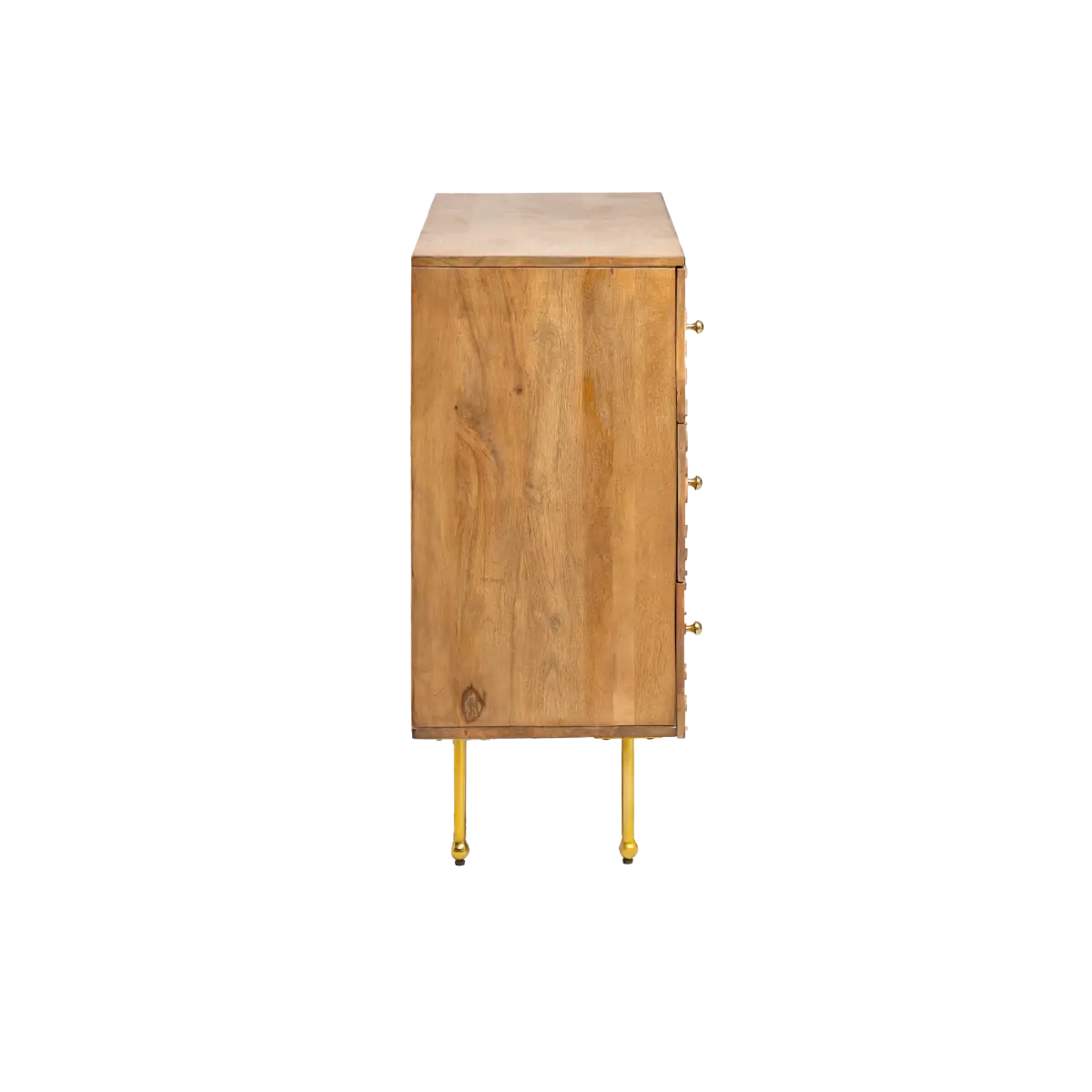 Leo carved mango wood chest of drawers - Image 6