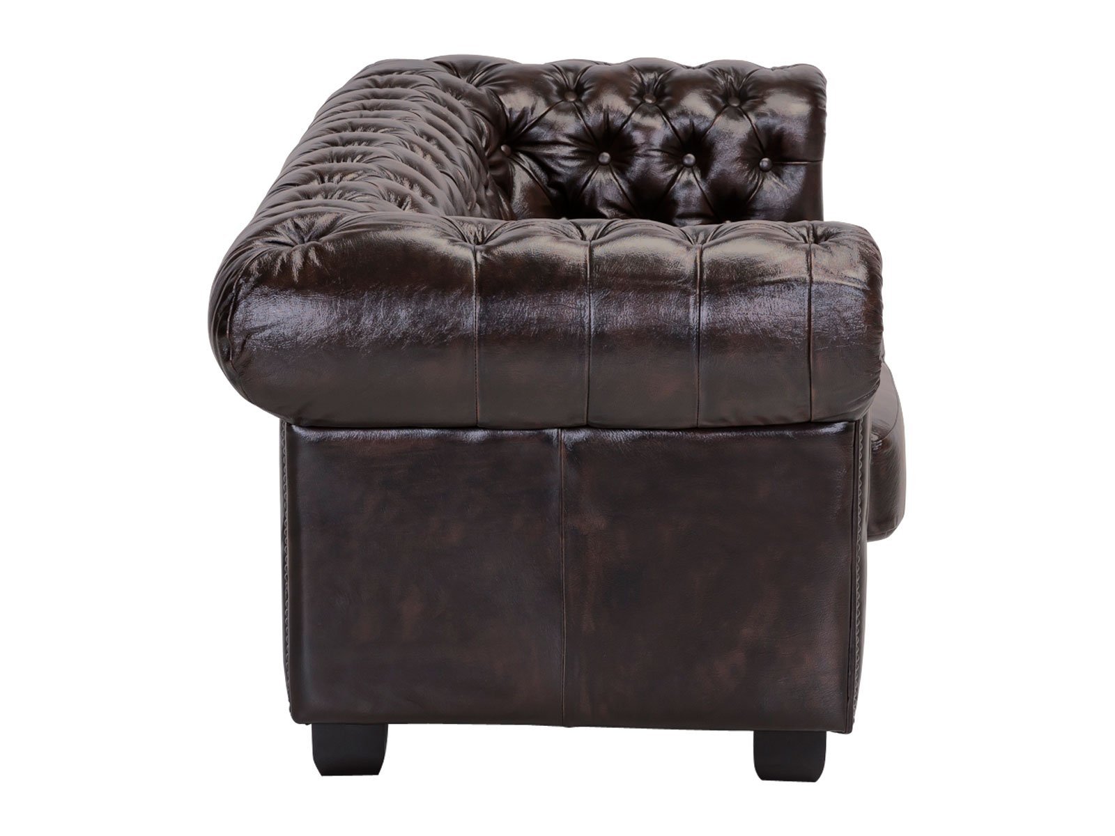 Chesterfield 3 Seater Leather Sofa #02 - Image 5