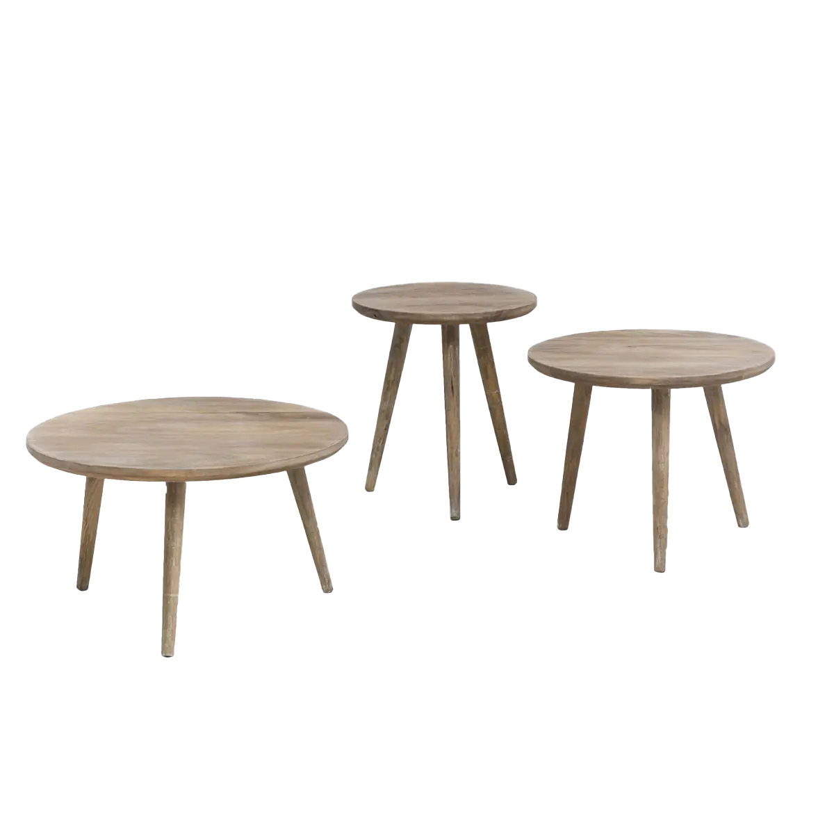 Albert Solid Mango Wood Nesting Set of 3 Table - Image 7