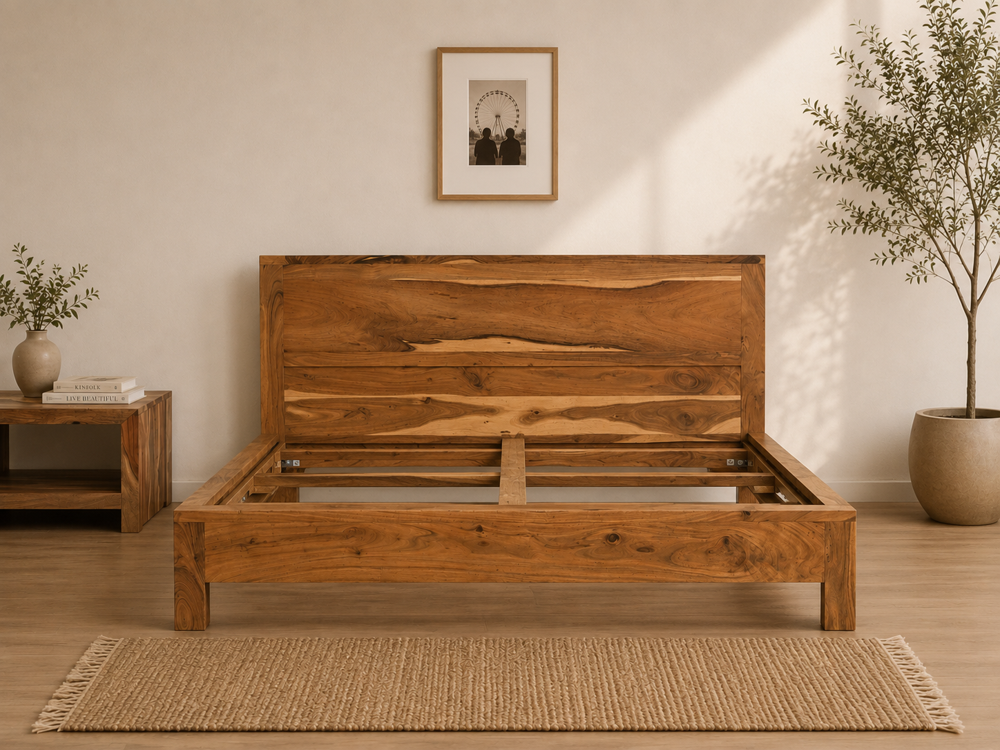 Marvel Acacia Wood Bed - Image 5