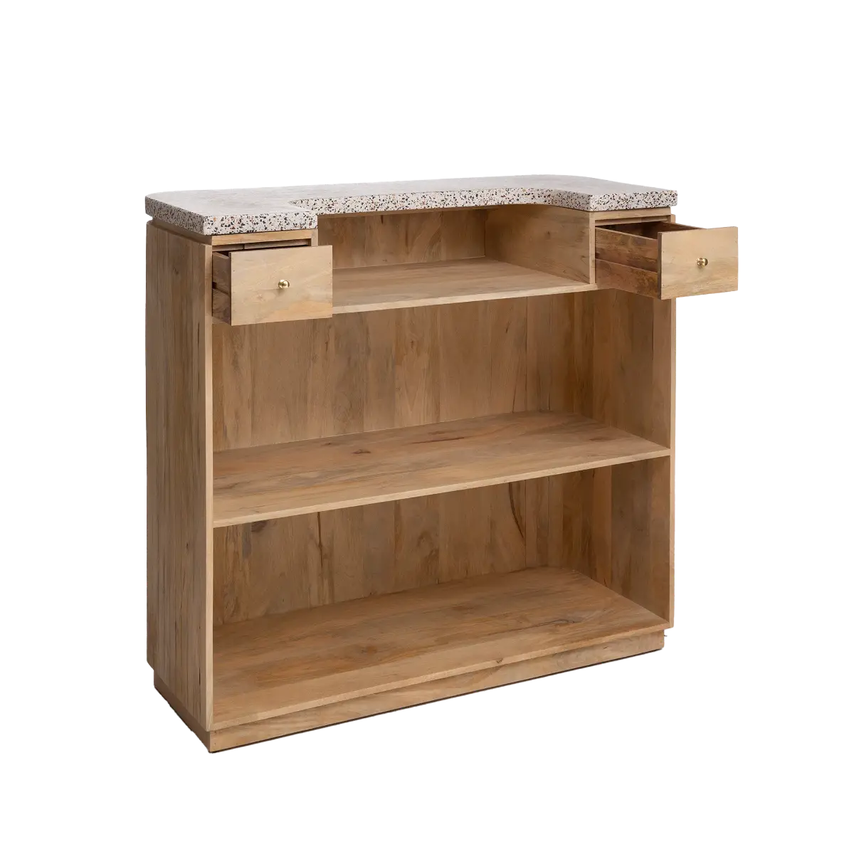 Leo mango wood and terrazzo bar cabinet - Image 4