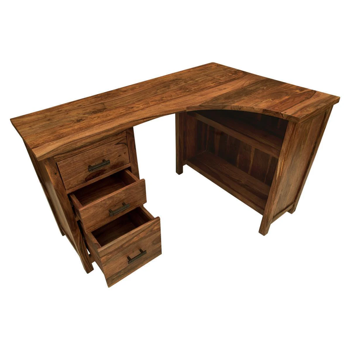 Amer L Shape Sheesham Wood Study Desk - Image 5