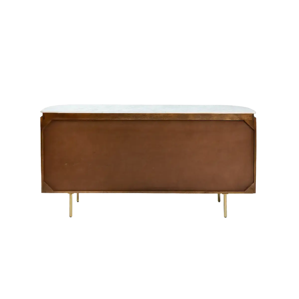 Rounded sideboard in mango wood and Liena marble - Image 6