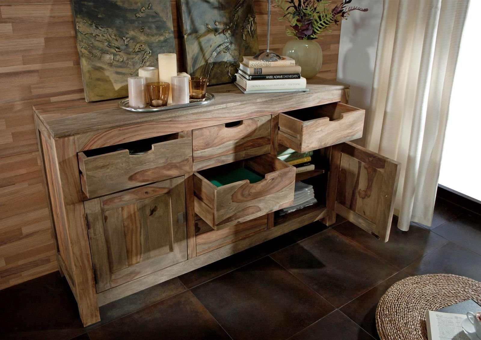 Grayse Solid Sheesham Wood Sideboard - Image 7