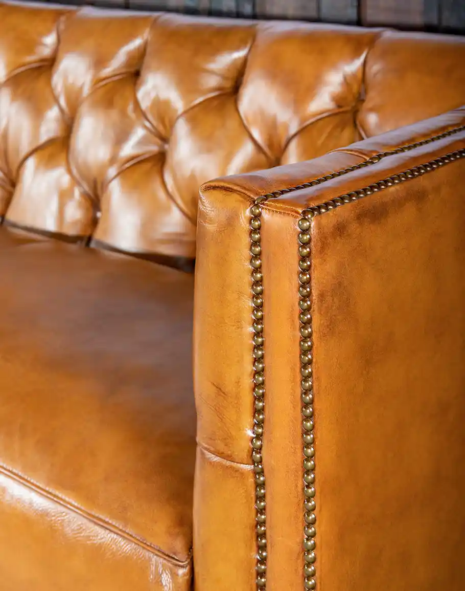 Chesterfield Riccon Leather Sofa - Image 6