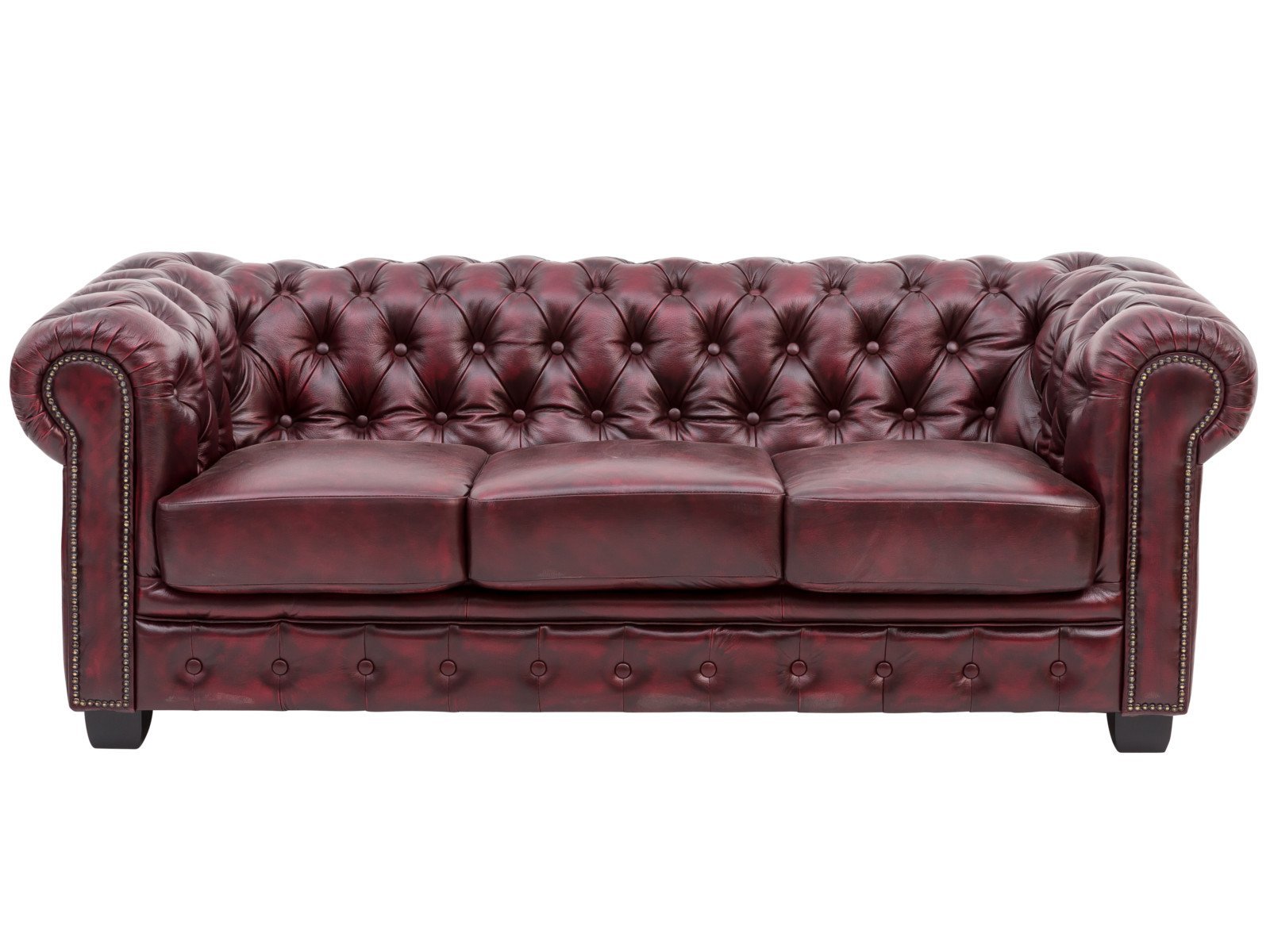 Chesterfield 3 Seater Leather Sofa #02 - Image 6