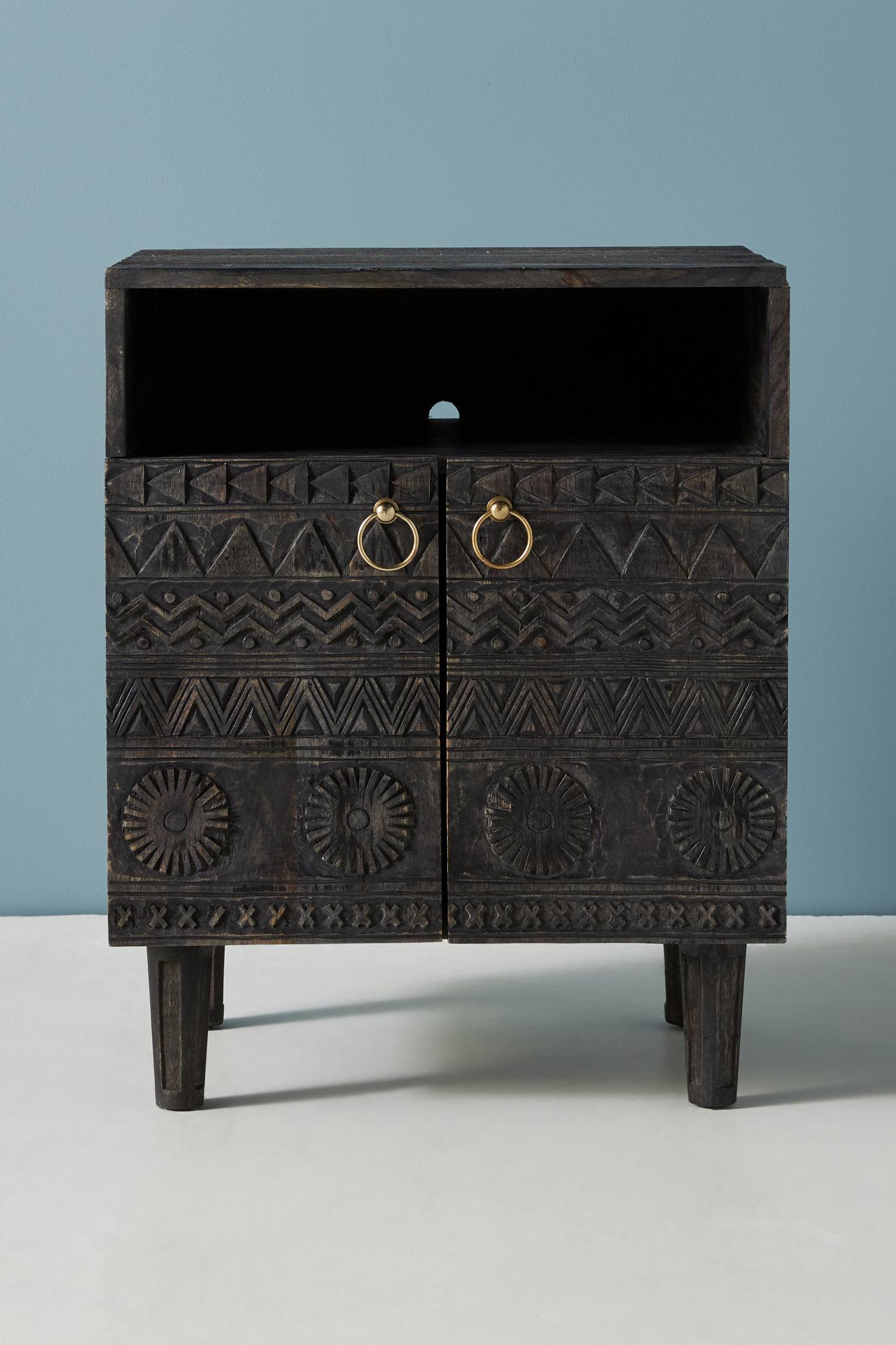 Jodhpur Traditional Carved Mango Wood Bed Side - Image 5
