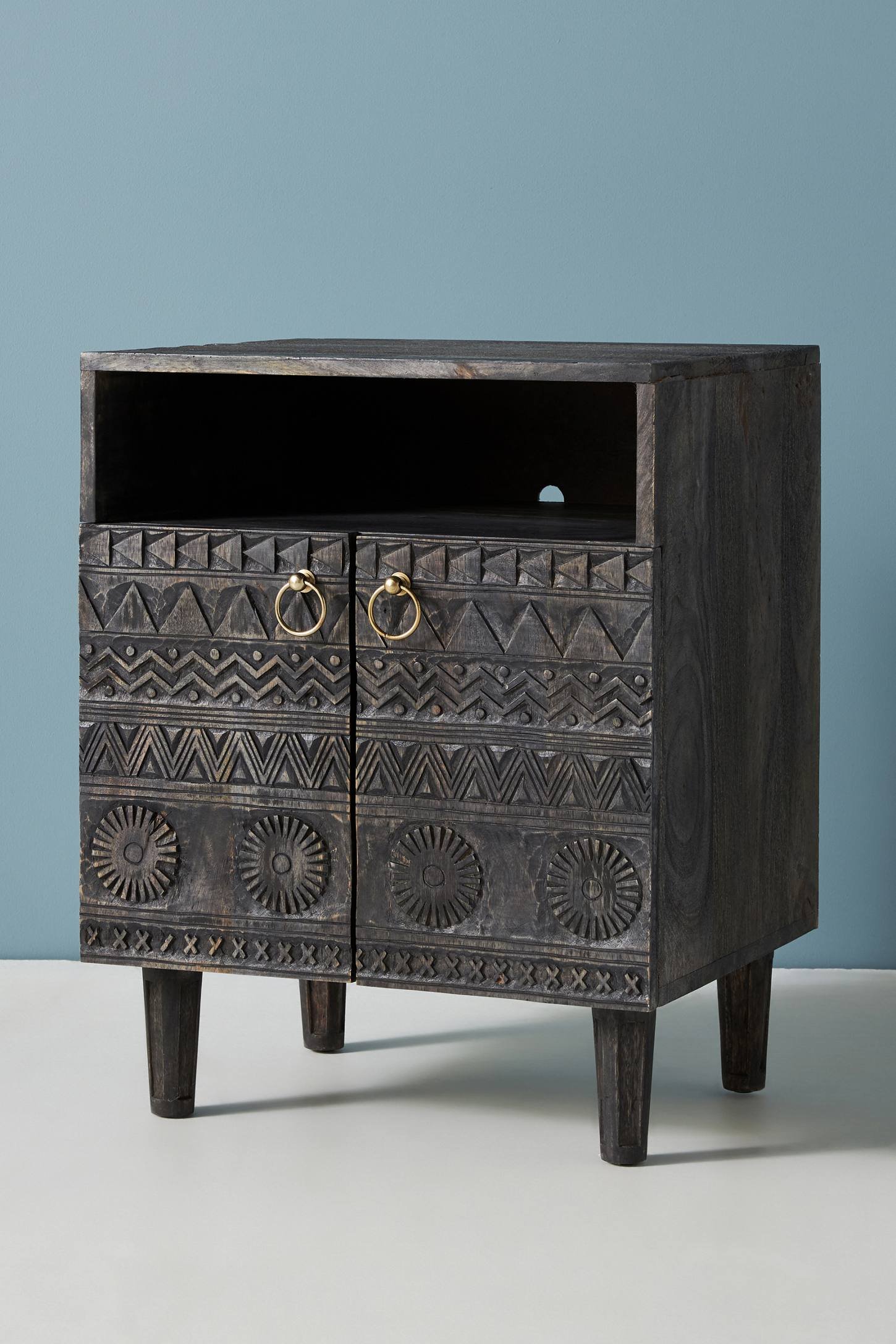 Jodhpur Traditional Carved Mango Wood Bed Side - Image 3