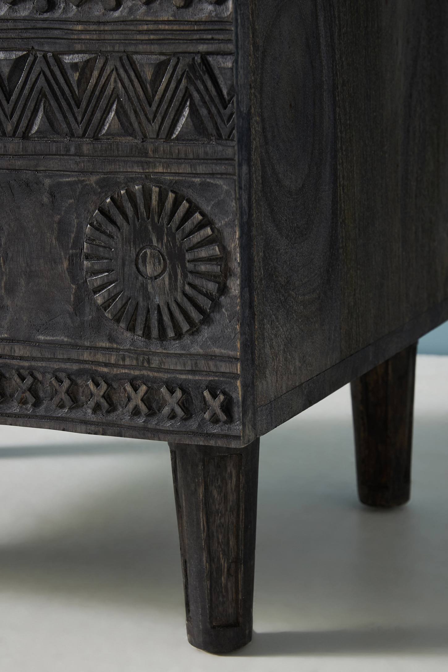 Jodhpur Traditional Carved Mango Wood Bed Side - Image 4