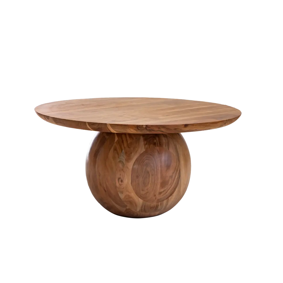 Albert Round Solid Acacia Wood Coffee Table - Image 7