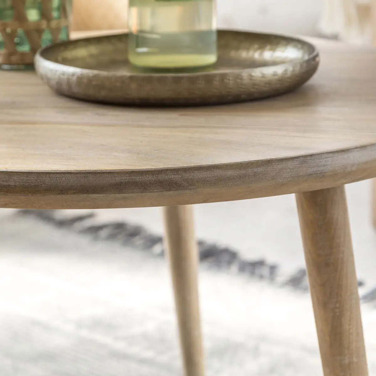 Albert Solid Mango Wood Nesting Set of 3 Table - Image 9