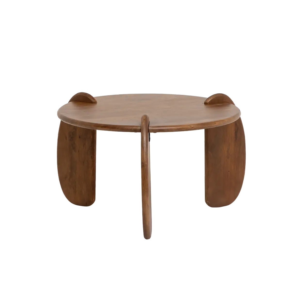 Albert Solid Mango Wood Round Coffee Table - Image 5