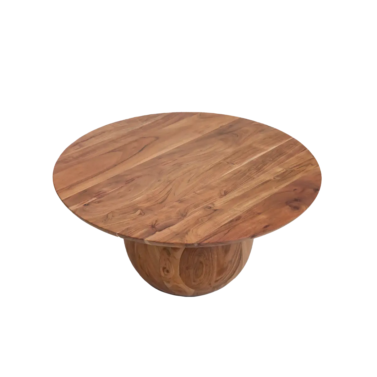Albert Round Solid Acacia Wood Coffee Table - Image 8