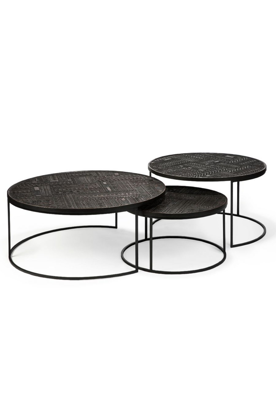 Jodhpur Traditional & Carved Nesting Coffee Table Set - Image 6