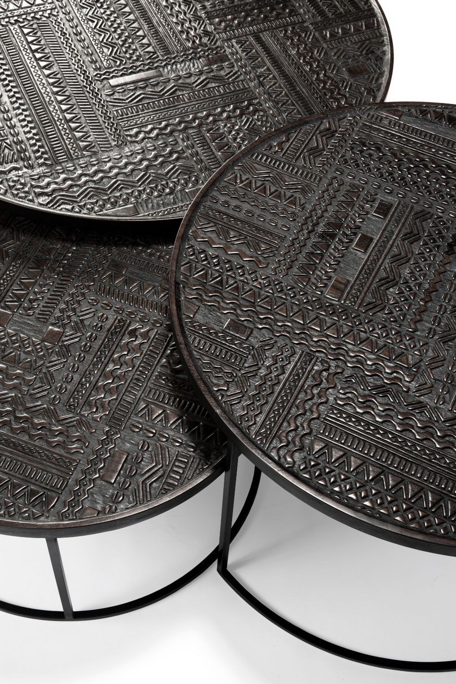 Jodhpur Traditional & Carved Nesting Coffee Table Set - Image 4
