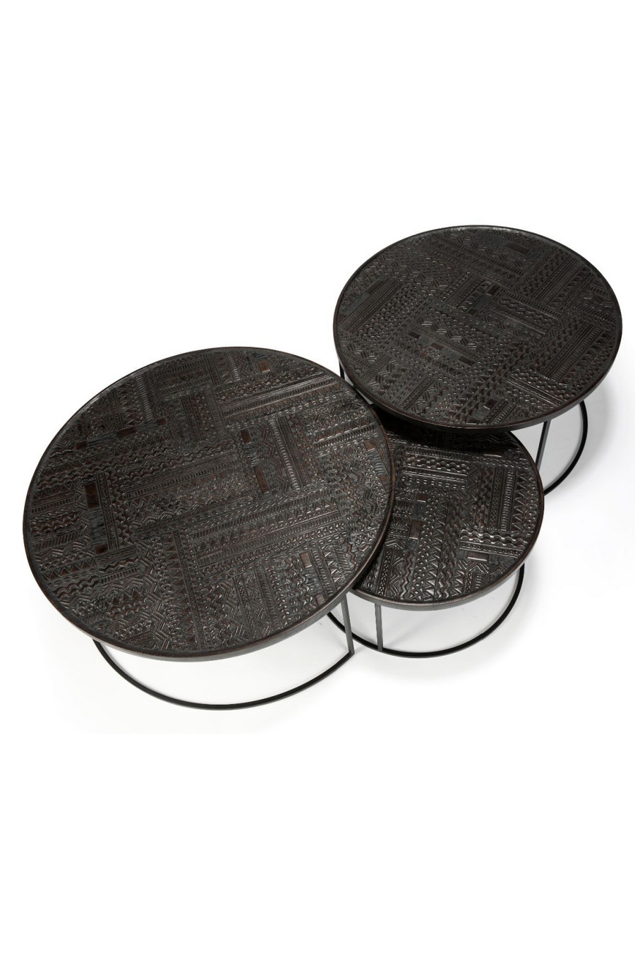 Jodhpur Traditional & Carved Nesting Coffee Table Set - Image 5