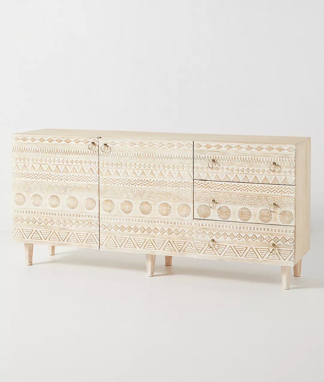 Jodhpur Traditional Carved Mango Wood Sideboard - Image 2