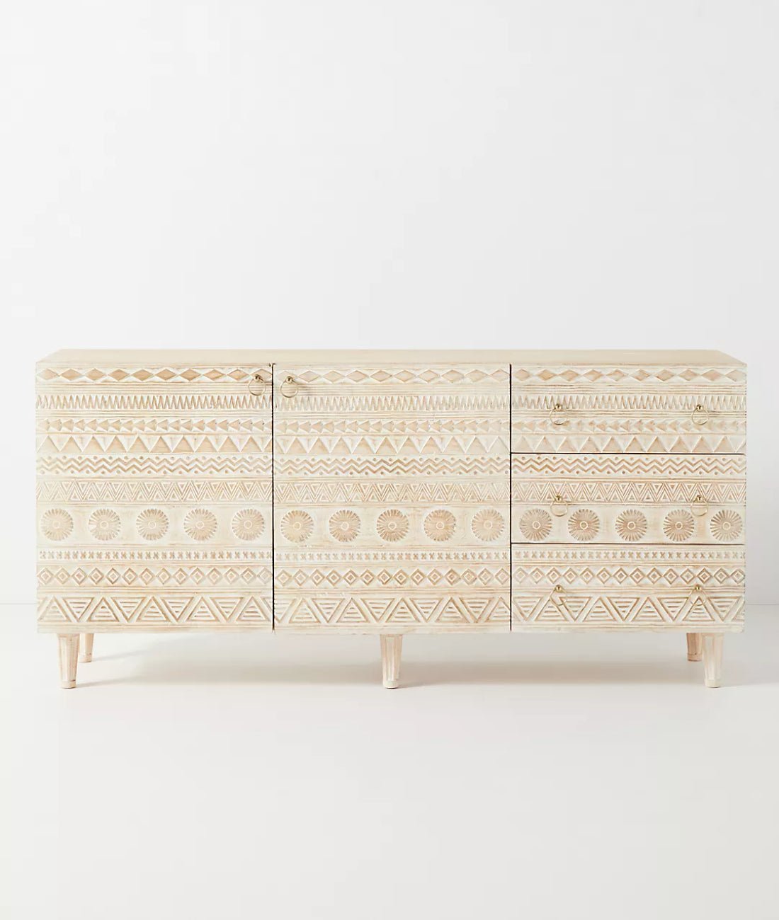 Jodhpur Traditional Carved Mango Wood Sideboard - Image 5