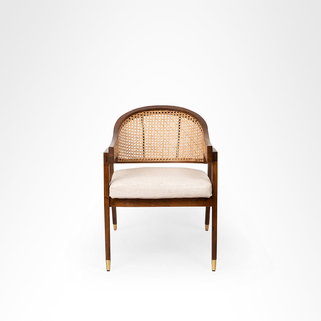 Mandor Premium Solid Wood Dining Chair with Natural Cane - Image 5
