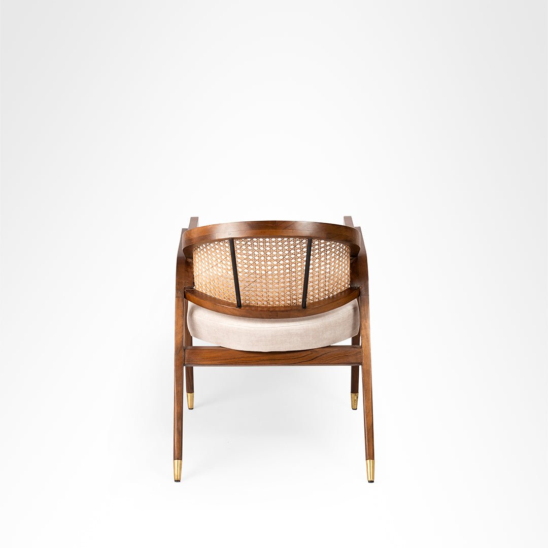 Mandor Premium Solid Wood Dining Chair with Natural Cane - Image 4