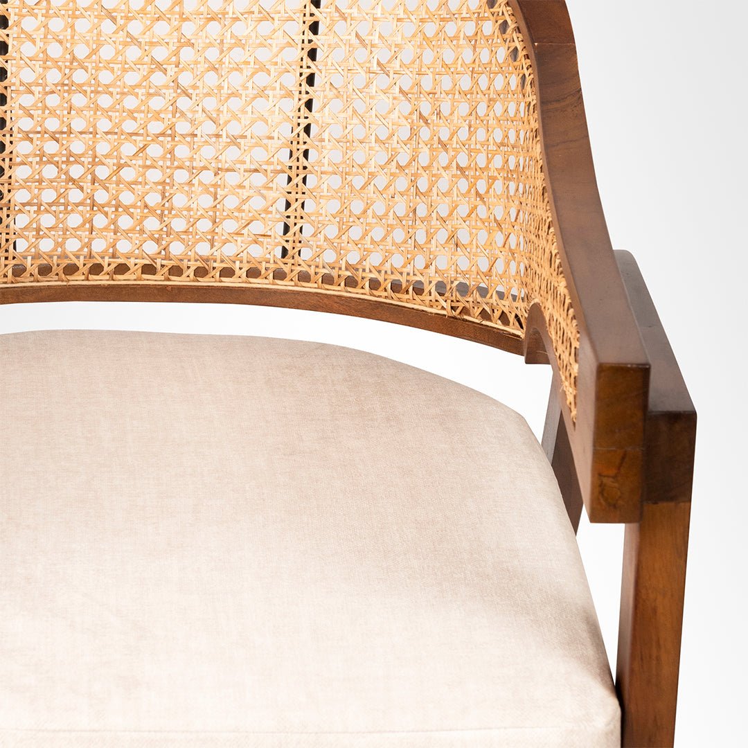 Mandor Premium Solid Wood Dining Chair with Natural Cane - Image 6
