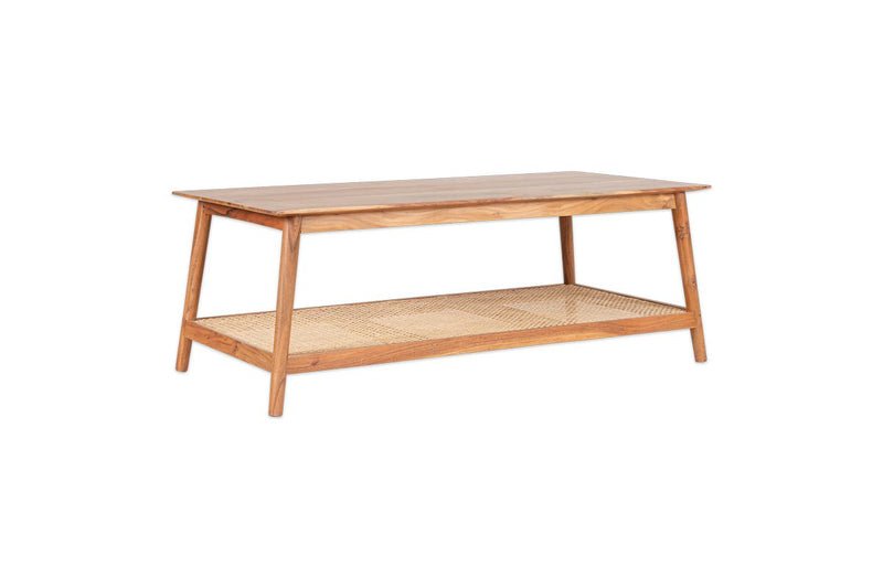 Mandor Premium Rectangle Coffee Table with Natural Cane - Image 3