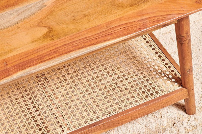 Mandor Premium Rectangle Coffee Table with Natural Cane - Image 5
