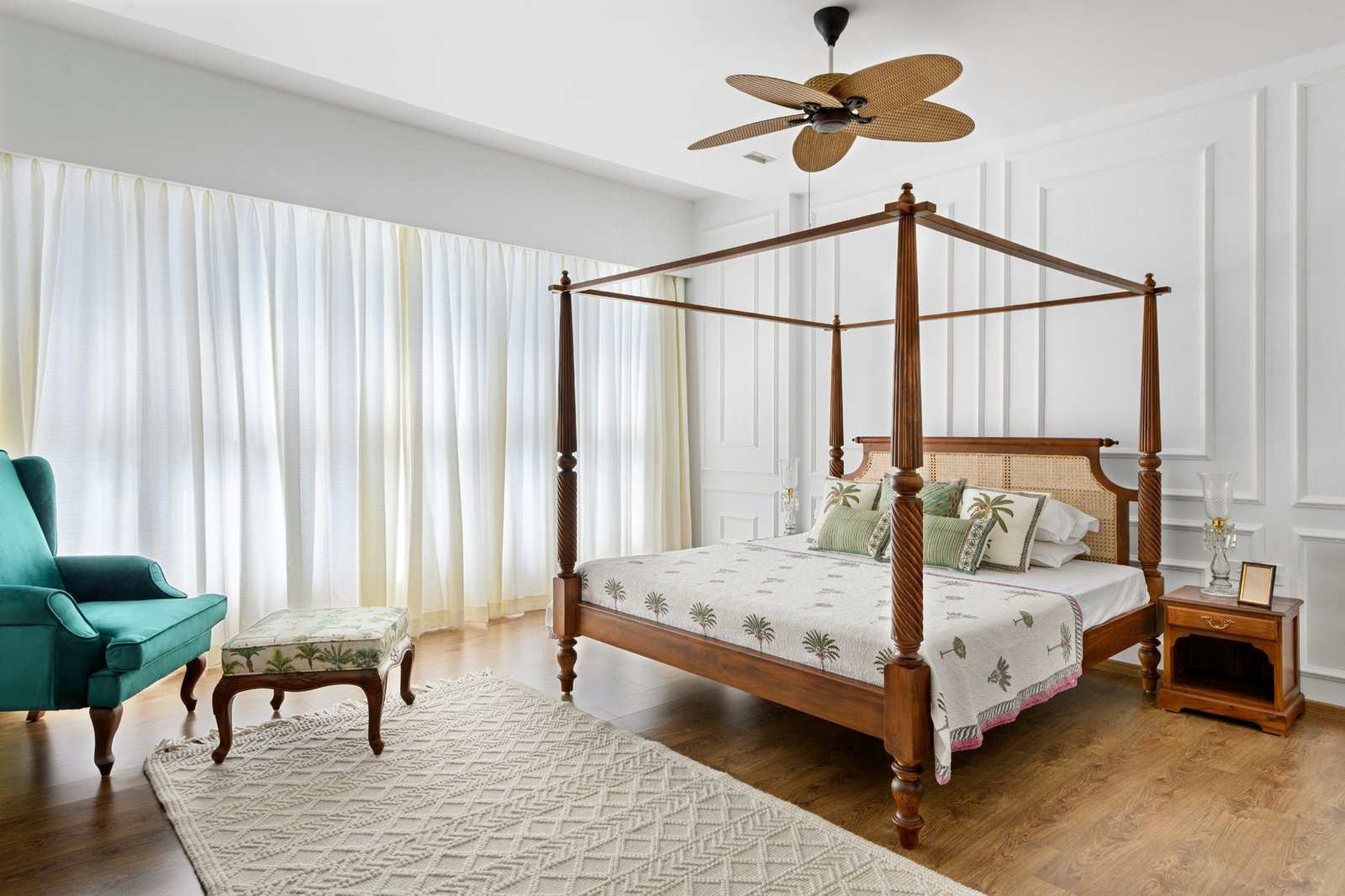 Mandor Premium Cane Solid Wood Poster Bed - Image 4