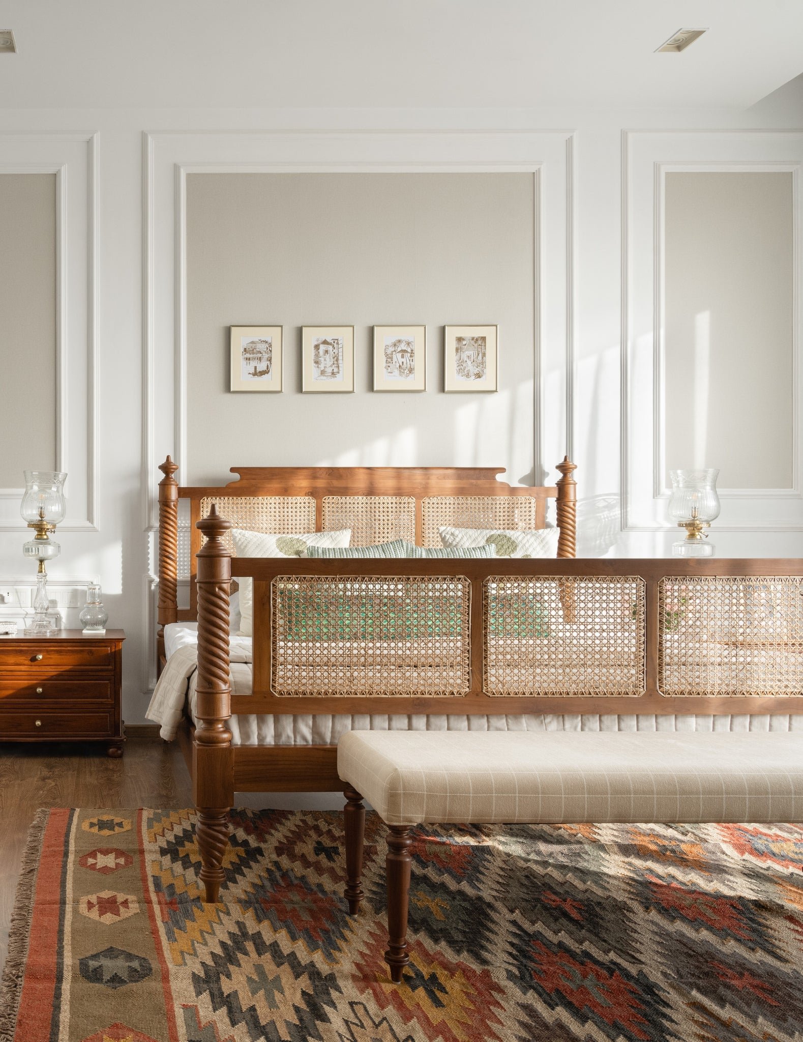 Mandor Premium Cane Solid Wood Bed - Image 2