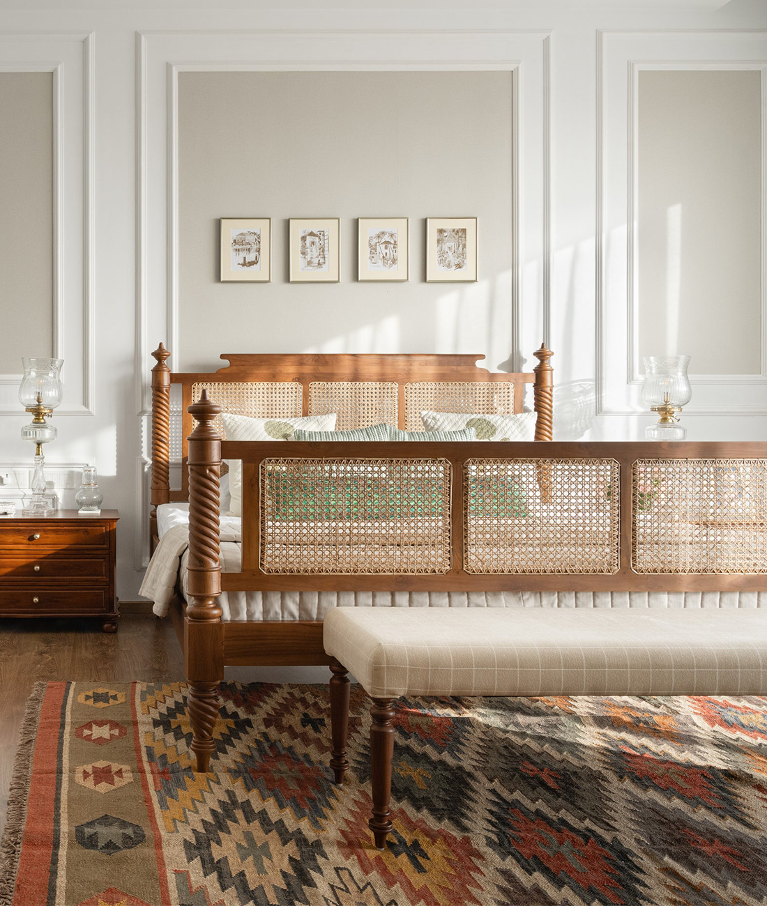 Mandor Premium Cane Solid Wood Bed - Image 3