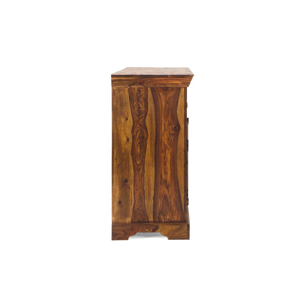 Rustic Solid Sheesham Wood 4 Doors Sideboard - Image 2