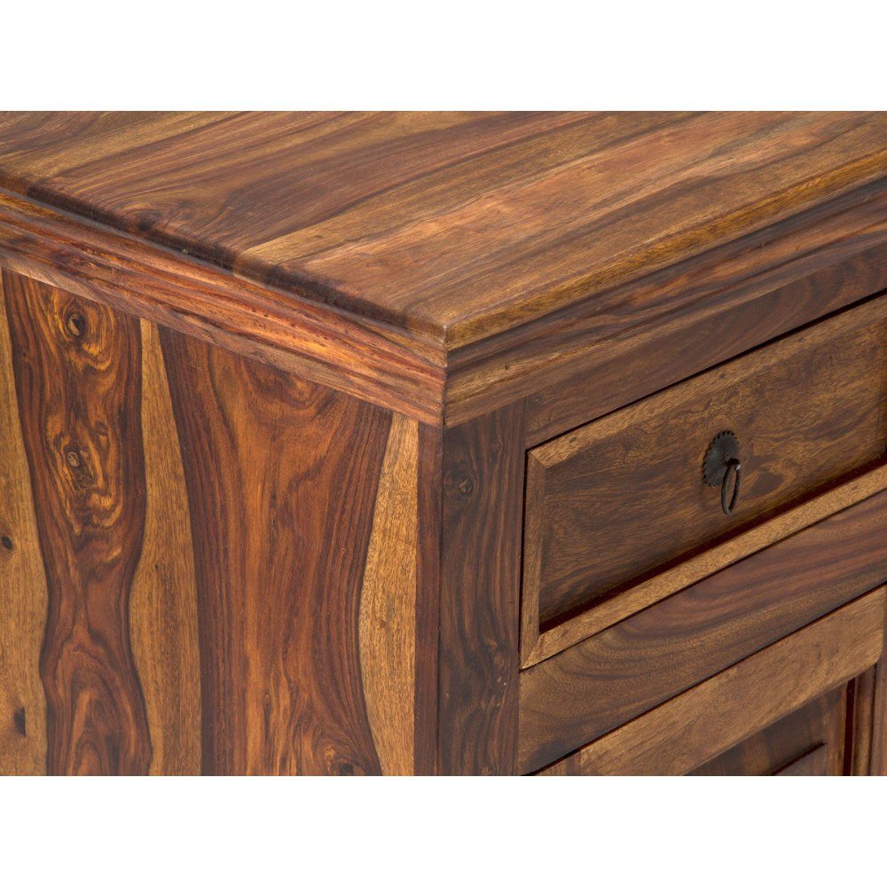 Rustic Solid Sheesham Wood 4 Doors Sideboard - Image 5