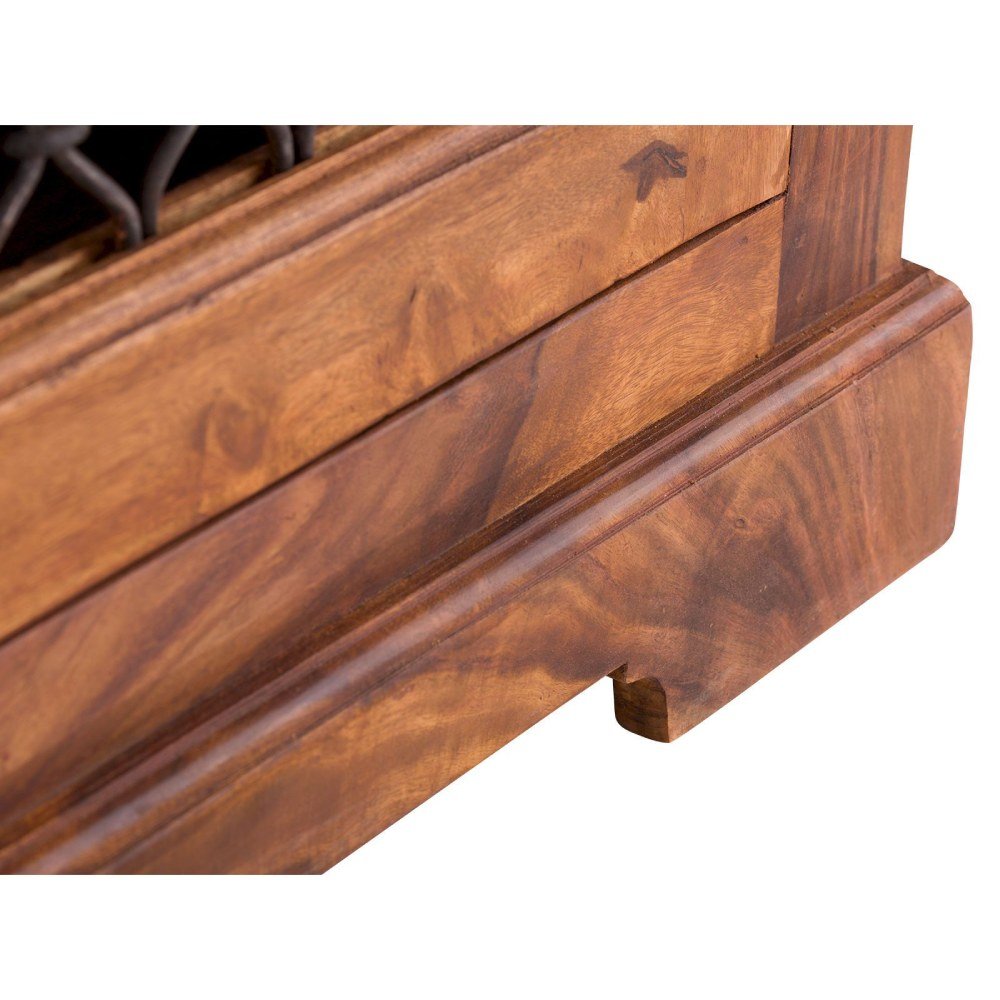 Rustic Solid Sheesham Wood 2 Doors 4 Drawers Sideboard - Image 3