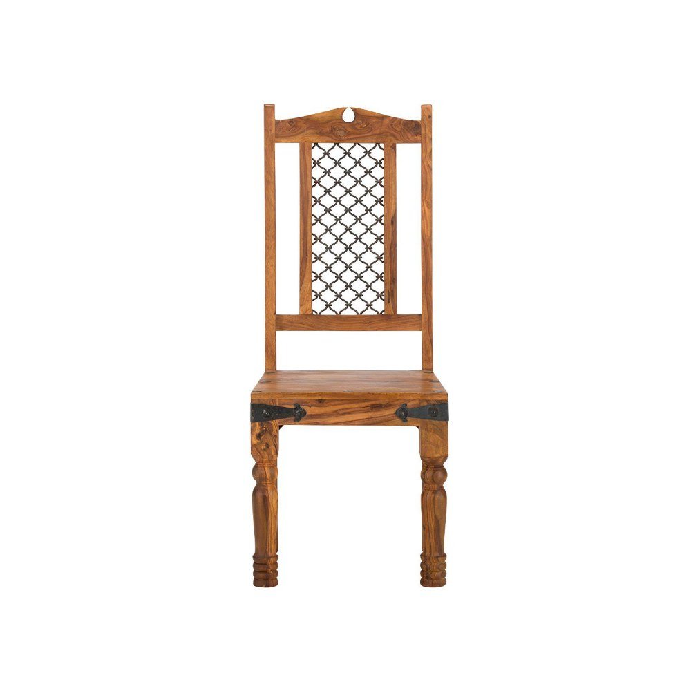 Rustic Traditional Solid Sheesham Wood Dining Set with Chairs - Image 3
